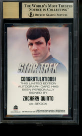 2009 Star Trek Movie Autograph Zachary Quinto Spock Limited Auto BGS 9.5 Gem Mt